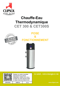 Manuel d'installation Chauffe-Eau Thermodynamique CET 300