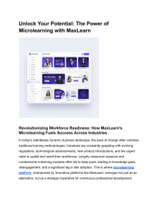 MaxLearn: Microlearning for Workforce Readiness