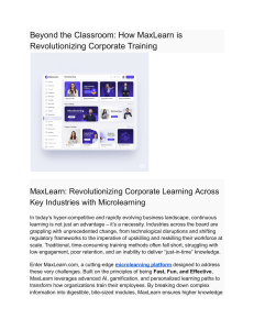 MaxLearn: Revolutionizing Corporate Training with Microlearning