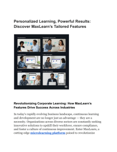MaxLearn: Revolutionizing Corporate Learning with Tailored Features
