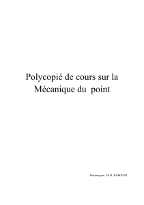 M&eacute;canique du Point : Cours Complet