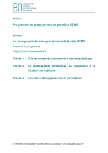 Programme de management STMG - Première