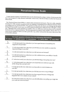 &Eacute;chelle de stress per&ccedil;u (PSS) : &Eacute;valuation du stress