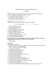 Exercices sur le Calcul des Prédicats : Logique Formelle