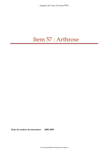 Arthrose : Support de Cours Médical (PDF)