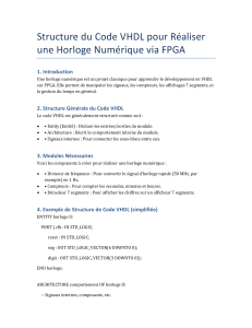Horloge Numérique VHDL sur FPGA: Structure et Modules