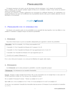Cours de probabilités : Ensembles, combinatoire, lois