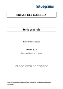 Brevet general sciences complet 2024