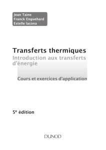 Transferts Thermiques : Cours et Exercices d'Application
