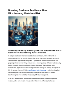 Boosting Business Resilience  How Microlearning Minimizes Risk