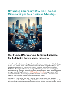 Risk-Focused Microlearning: Business Advantage in Uncertainty