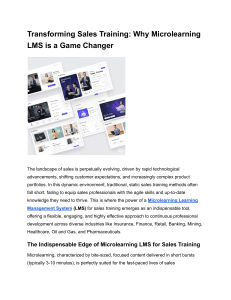 Transforming Sales Training  Why Microlearning LMS is a Game Changer