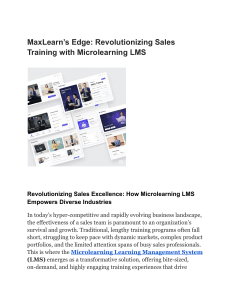 MaxLearn’s Edge  Revolutionizing Sales Training with Microlearning LMS