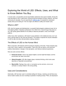 LSD: Effects, Uses, and Safety - What to Know