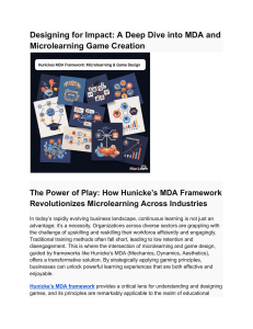 MDA Framework for Microlearning Game Design