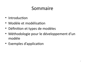 Cours de Modélisation