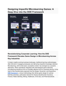 Designing Impactful Microlearning Games  A Deep Dive into the DDE Framework