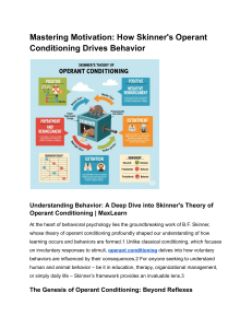 Skinner's Operant Conditioning: Mastering Motivation