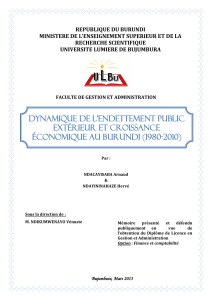 Endettement Public et Croissance au Burundi (1980-2010)