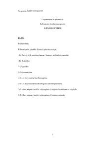 Cours sur les glucides : Généralités et classification