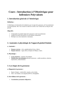 Cours d'Obstétrique pour Infirmiers Polyvalents