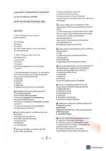 Examen de Rattrapage ORL - Questions Pratiques