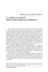 Soutien scolaire dans les interventions socio-&eacute;ducatives : coop&eacute;ration parents-professionnels