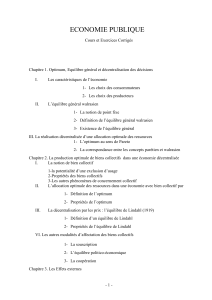 Economie Publique: Cours et Exercices Corrigés