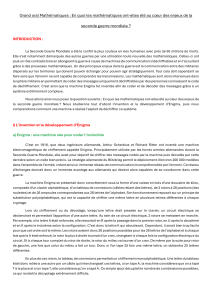 Mathématiques et Enigma pendant la Seconde Guerre mondiale
