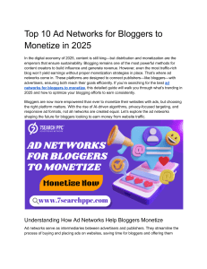 Top Ad Networks for Bloggers to Monetize in 2025