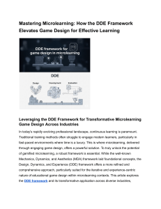 Mastering Microlearning: DDE Framework for Game Design