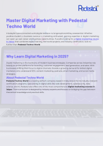 Digital Marketing Course in Jaipur | Pedestal Techno World