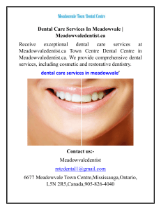 Dental Care Services In Meadowvale Meadowvaledentist.ca