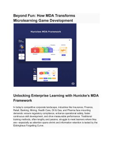 MDA Framework: Transforming Microlearning Game Development