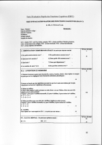 Test d'évaluation des fonctions cognitives (ERFC)