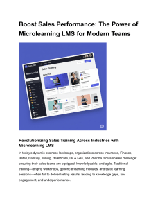Microlearning LMS: Boost Sales Performance for Modern Teams