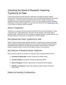 Unlocking the World of Research  Exploring Tryptamine for Sale