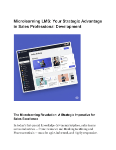 Microlearning LMS: Sales Professional Development Advantage