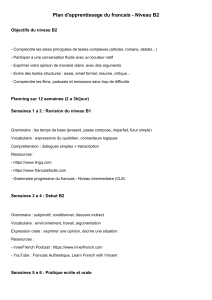 Plan apprentissage Francais B2