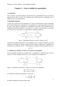 Chapitre II Gain et stabilité des quadripôles
