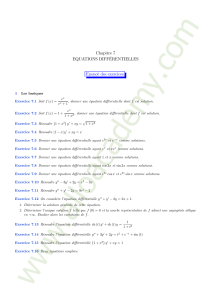 Exercices sur les équations différentielles