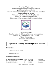 Système d'Arrosage Automatique avec Arduino - Mémoire de Master