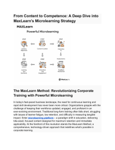 MaxLearn's Microlearning Strategy: Content to Competence