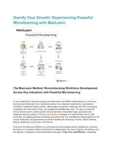 MaxLearn: Powerful Microlearning for Workforce Development