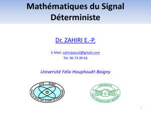 Math&eacute;matiques du signal : Signaux d&eacute;terministes et int&eacute;gration