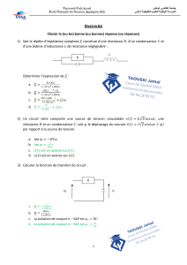 Exercices d'électricité : Impédance, RLC, Bode, Amplificateurs