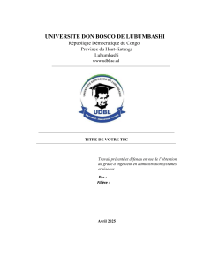 Modèle TFC Université Don Bosco - Systèmes & Réseaux