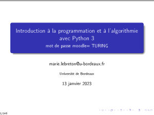 Introduction à la programmation Python 3 - Cours