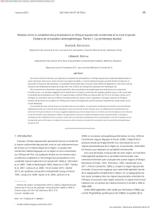 Variabilit&eacute; des pr&eacute;cipitations en Afrique &eacute;quatoriale occidentale