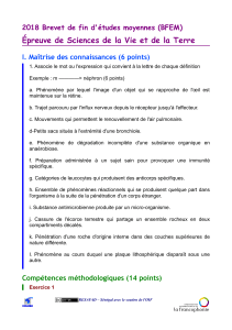 BFEM Sciences de la Vie et de la Terre - Examen